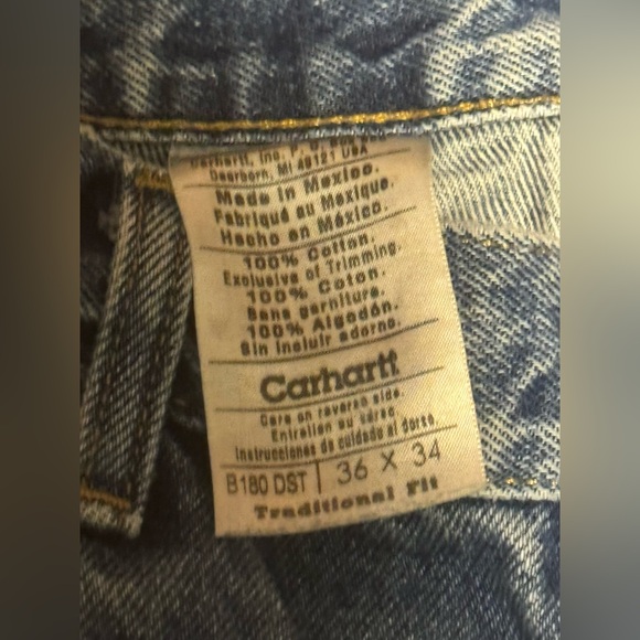 Preloved Carhartt B180 DST Traditional Fit Jeans Straight Leg size 36x34 - Picture 10 of 10